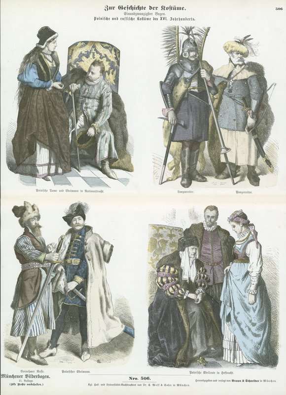 Trajes poloneses e russos, séculos XV e XVI de German School