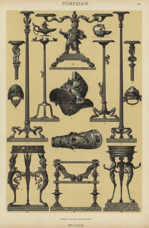 Pompeiano, Bronze (cor litho) de German School