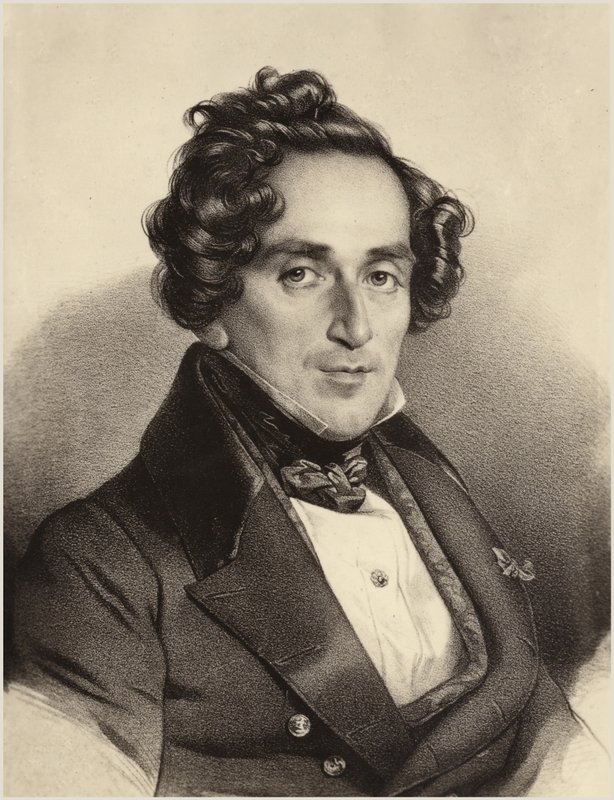 Retrato de Giacomo Meyerbeer de German School