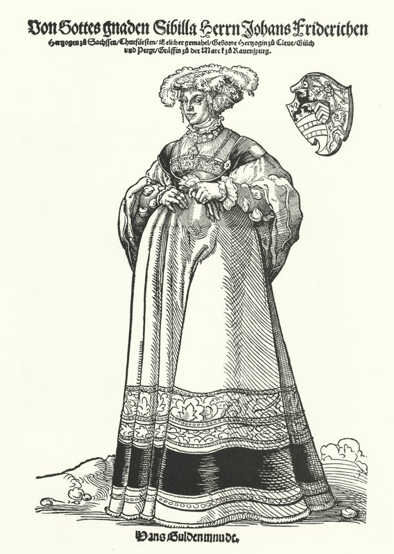 Retrato de Sibylle, Duquesa da Saxônia (gravura) de German School