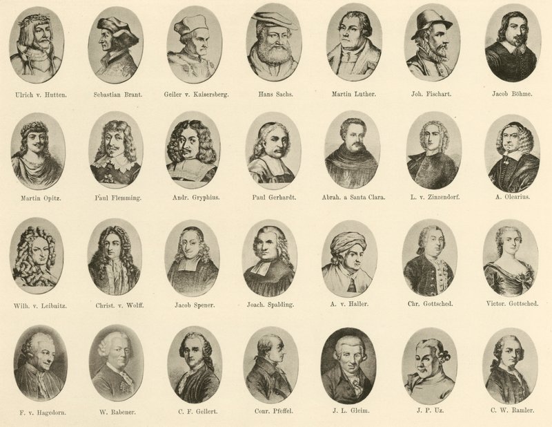 Retratos de Alemães famosos de Ritter vom Deutschen Geiste (litho) de German School