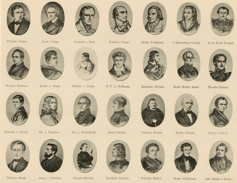 Retratos de Alemães famosos de Ritter vom Deutschen Geiste (litho) de German School