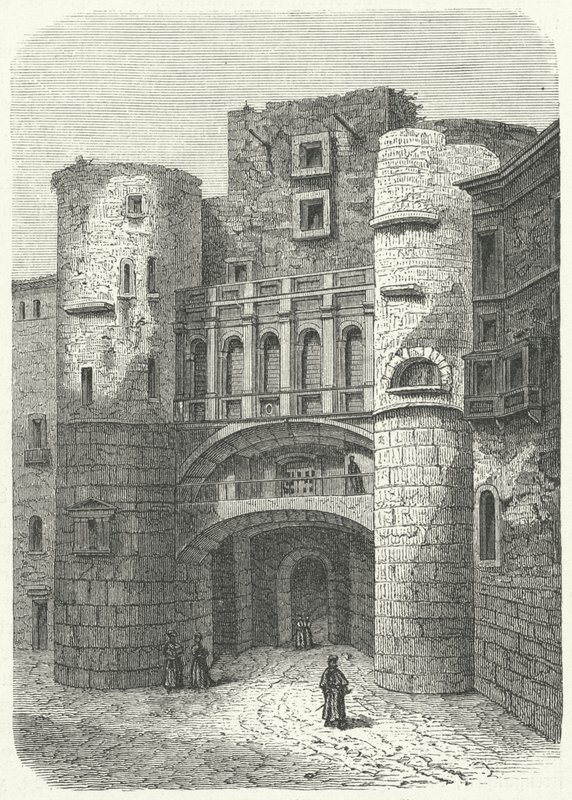 Praetoria Gate e Placa Nova, Barcelona (gravura) de German School