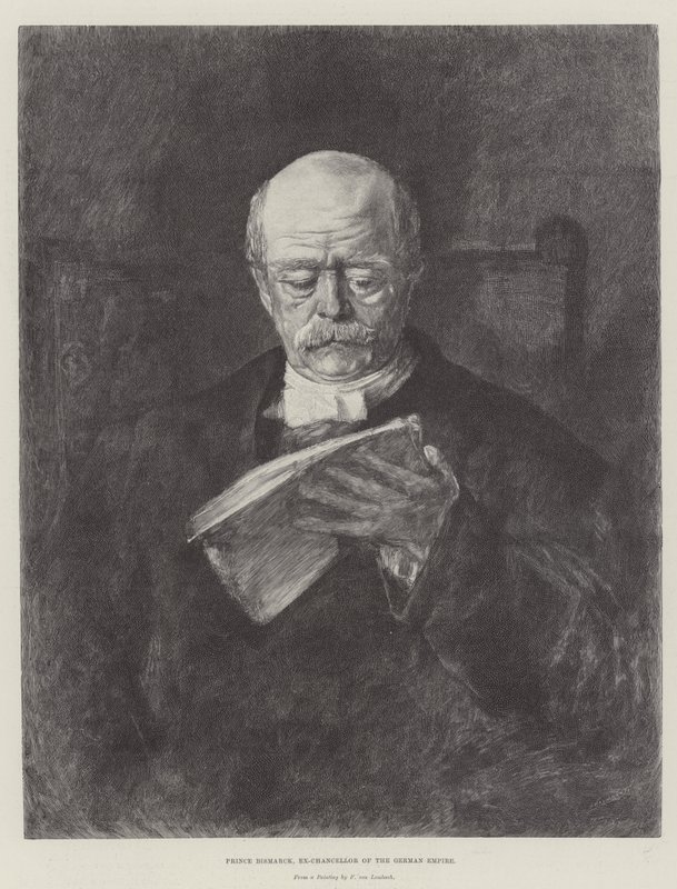 Príncipe Bismarck, Ex-Chanceler do Império Alemão (gravura) de German School