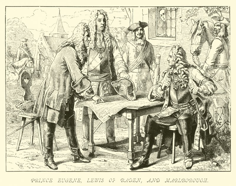 Príncipe Eugene, Lewis de Baden e Marlborough de German School