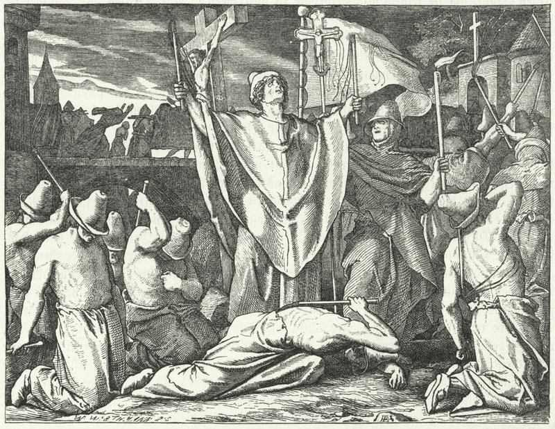 Procissão de uma confraria flagelante (gravura) de German School