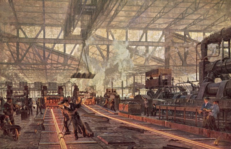 Moinho de trilho, Krupp Steelworks, Essen, Alemanha de German School