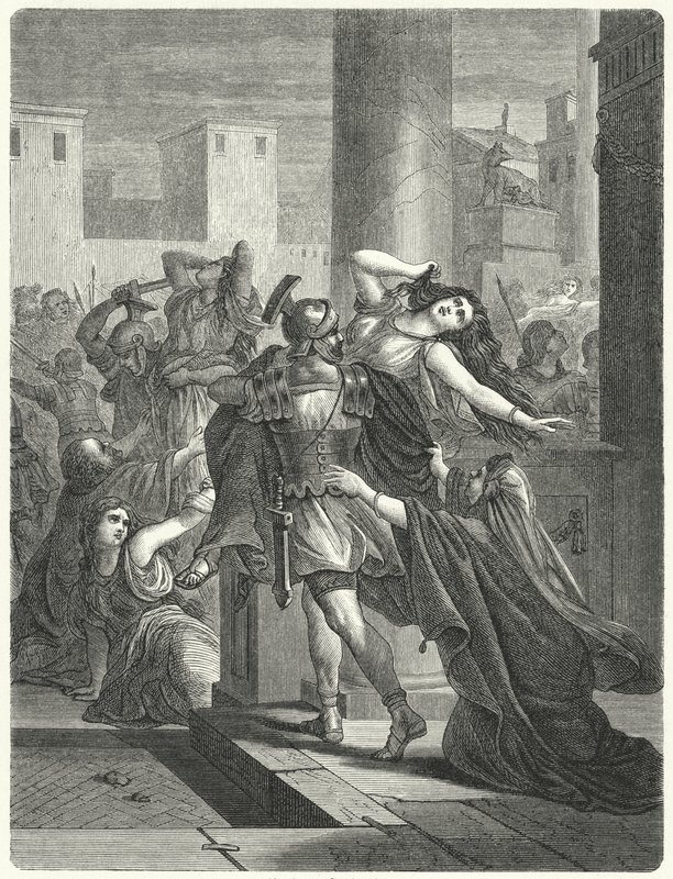 Violação das mulheres Sabine (gravura) de German School