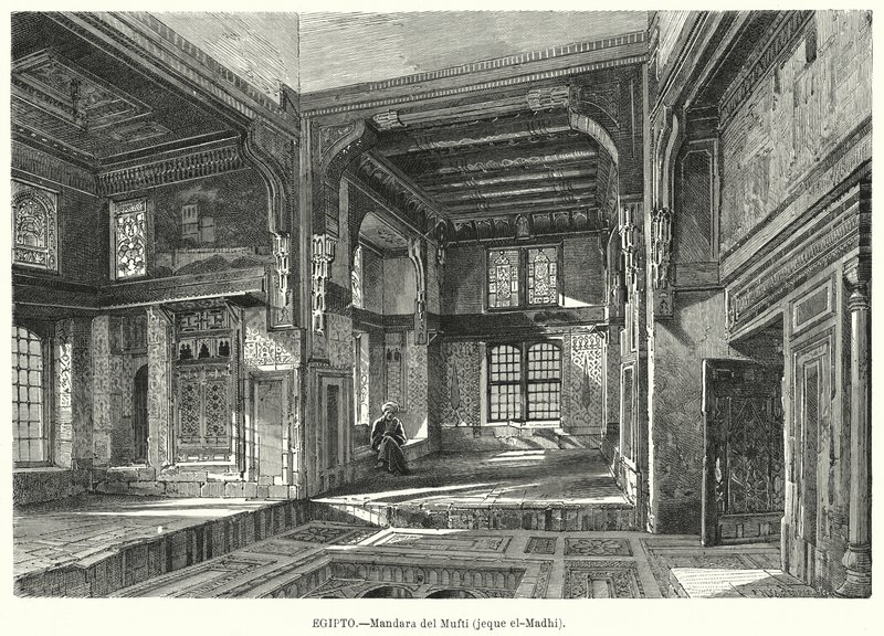 Residência de Mufti Sheikh al-Mahdi, Egipto (litho) de German School