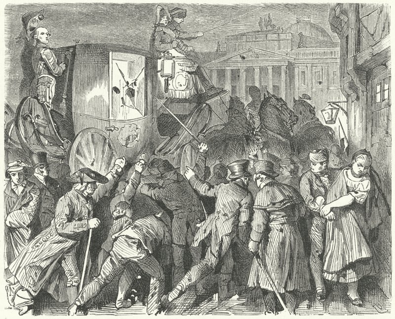 Revolta do povo de Brunswick contra o duque Carlos II, 6 de setembro de 1830 de German School