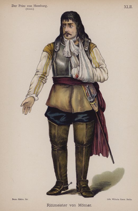 Rittmeister von Moerner, de Der Prinz von Homburg (O Príncipe de Homburg) por Heinrich von Kleist (cor litho) de German School