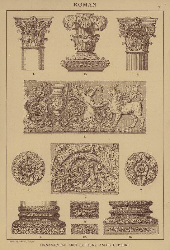 Arquitetura e escultura romana e ornamental de German School