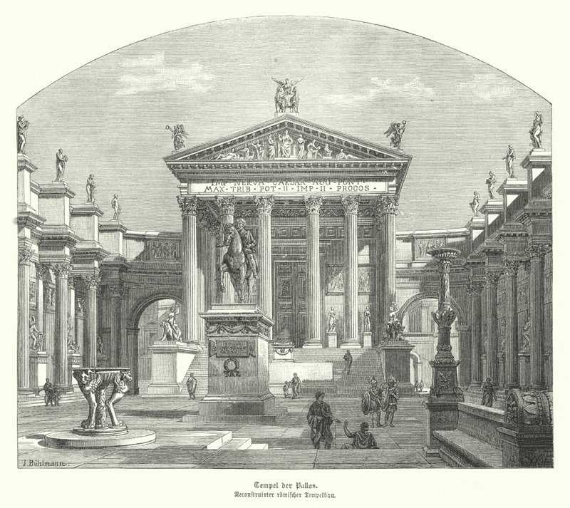 Templo Romano de Pallas (gravura) de German School