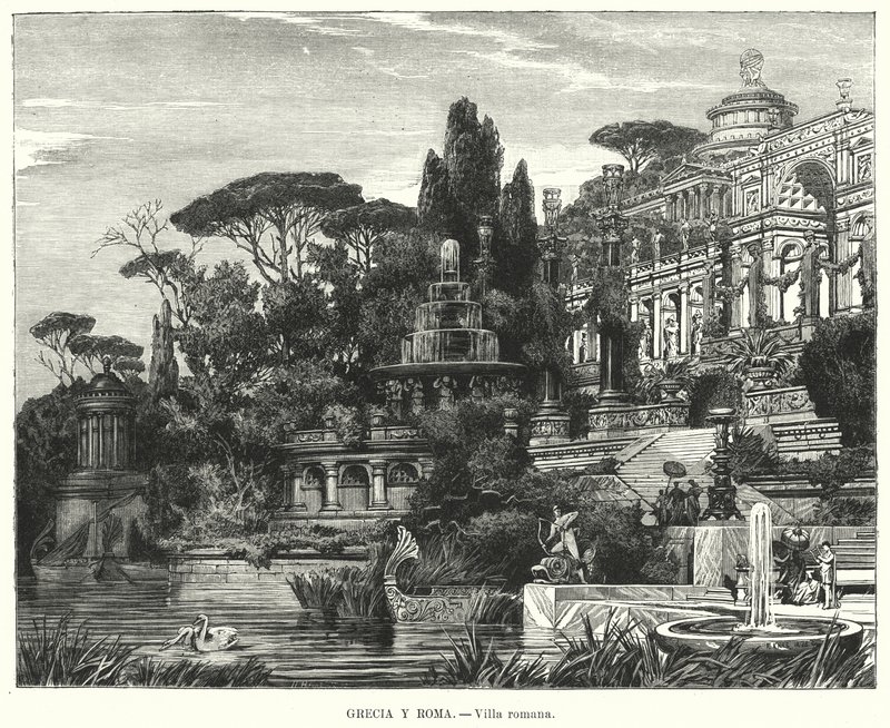 villa romana (litho) de German School