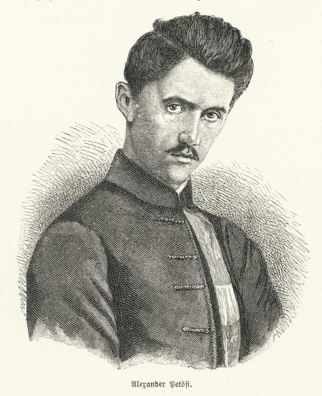 Sandor Petofi, poeta húngaro (litho) de German School