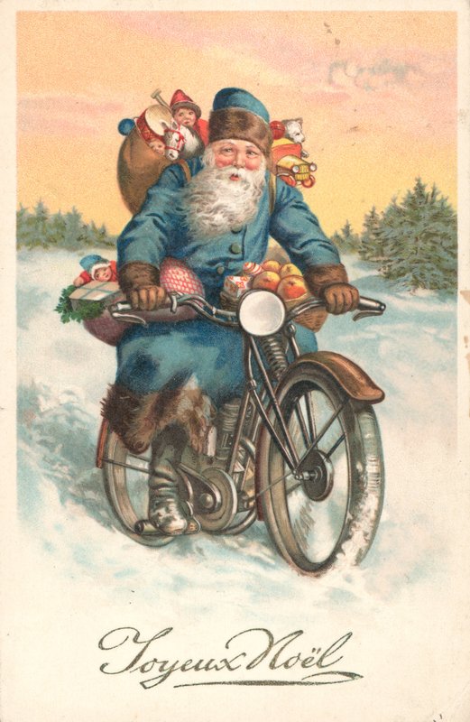 Papai Noel em uma moto de German School