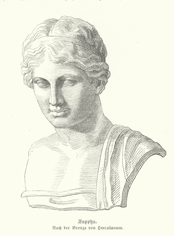 Sappho, poeta grego antigo (gravura) de German School