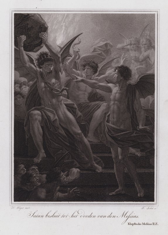 Satanás decide matar o Messias (gravura) de German School