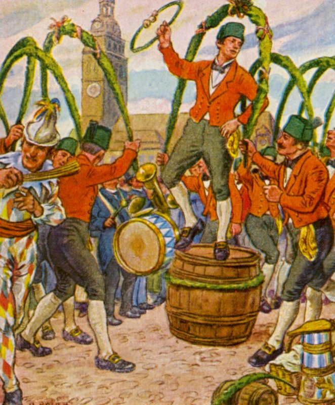 Schafflertanz / Dança dos Coopers (litografia a cores) de German School