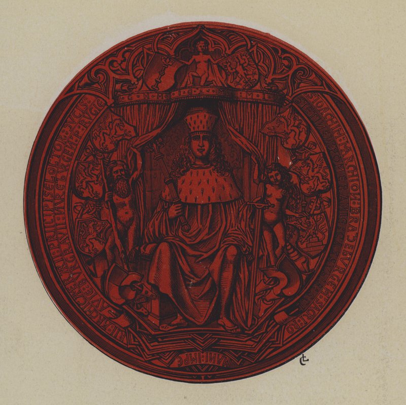 Selo de Joachim I e Joachim II, Eleitores de Brandenburgo (cor litho) de German School