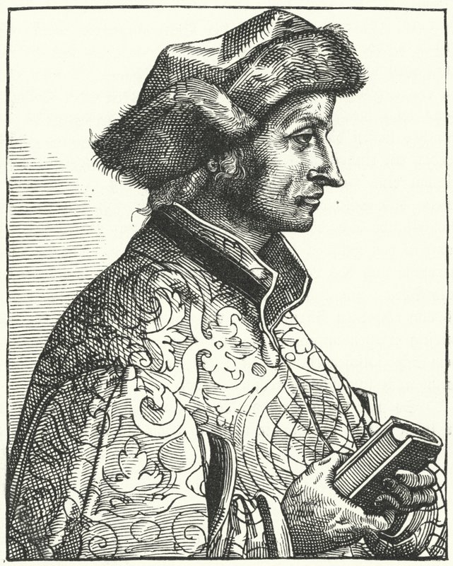 Sebastian Brant, humanista e satirista alemão (gravura) de German School