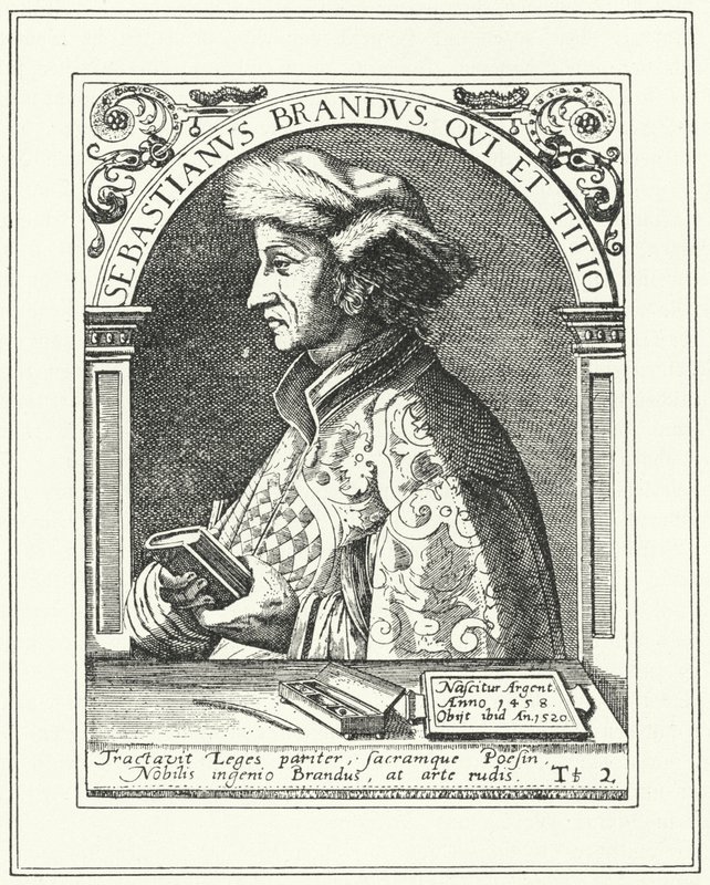 Sebastian Brant, humanista e satirista alemão (gravura) de German School