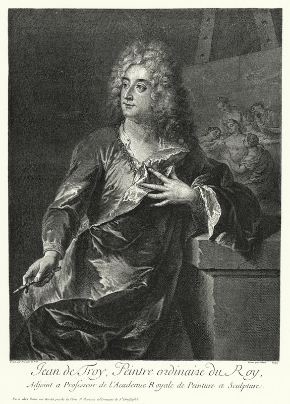 Auto-retrato do artista francês Jean Francois de Troy (gravura) de German School