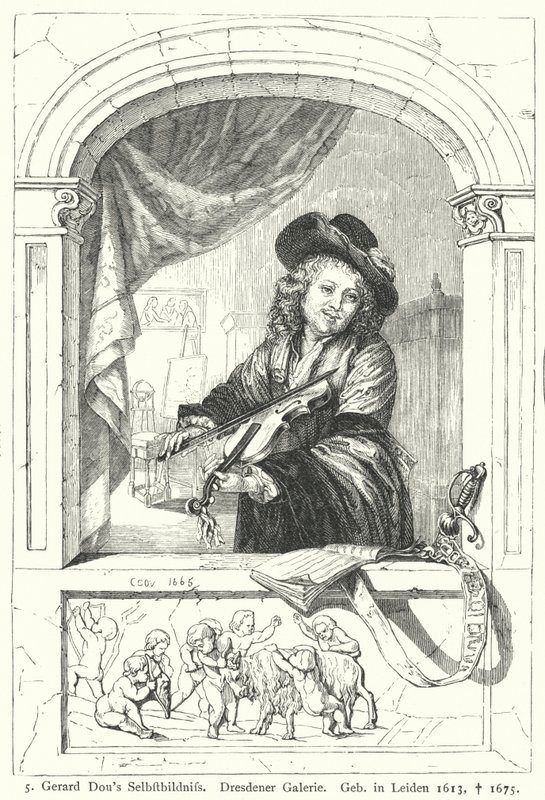 Auto-retrato do pintor holandês da Idade de Ouro Gerrit Dou de German School