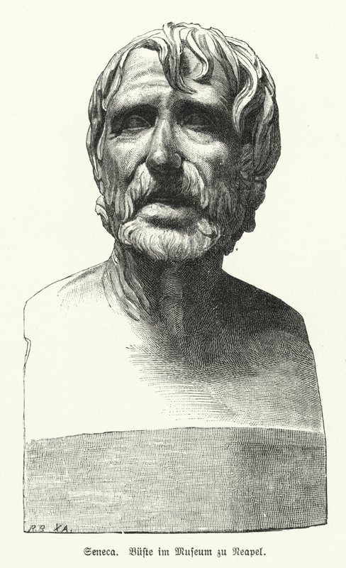 Séneca, o Jovem, filósofo romano, estadista e dramaturgo (litho) de German School