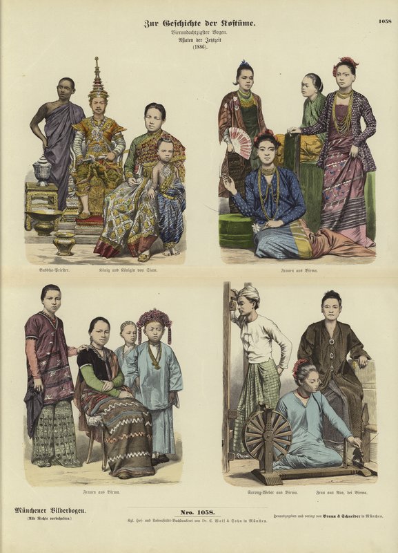 Trajes siameses e birmaneses, 1886 de German School