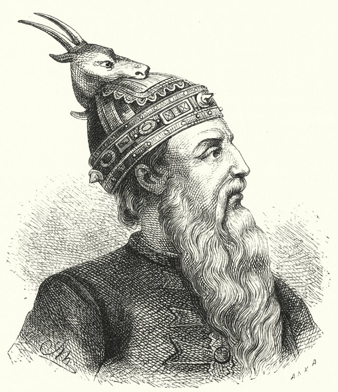 Skanderbeg, nobre albanês e comandante militar (gravura) de German School