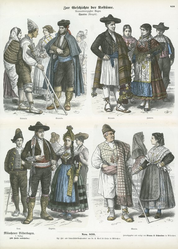 Trajes regionais espanhóis, século XIX de German School
