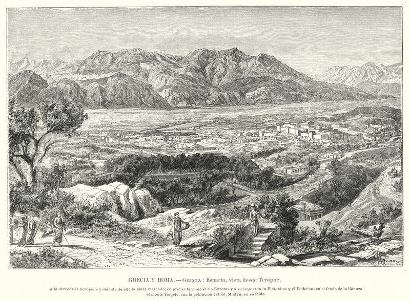 Esparta, Grécia Antiga (Litho) de German School