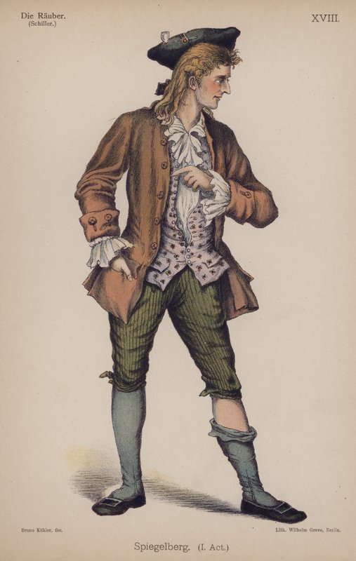 Spiegelberg, de Die Rauber (Os Ladrões), de Friedrich Schiller (cor litho) de German School