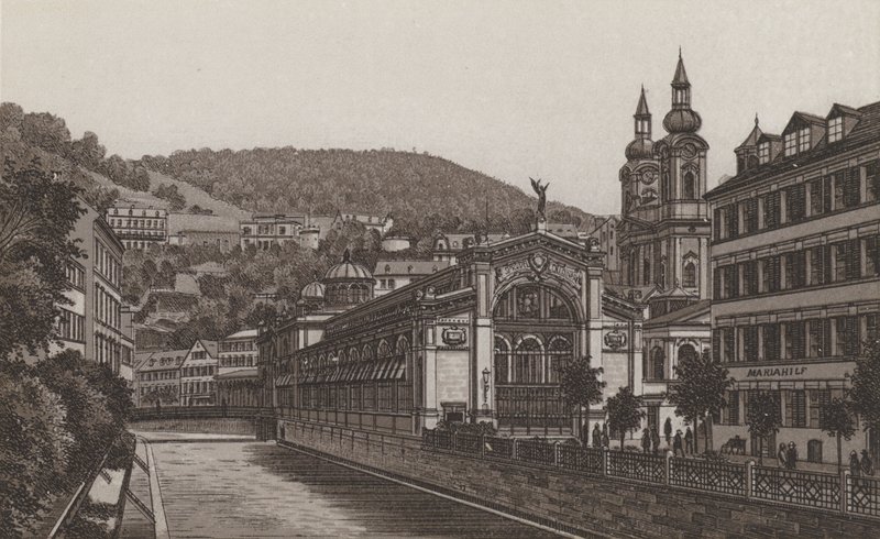Sprudel-Colonnade (litho) de German School