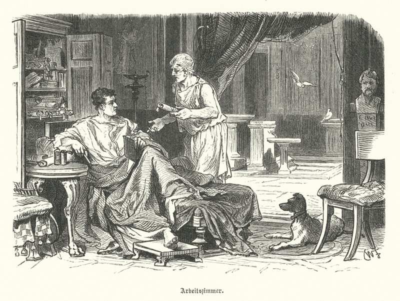 Estudar em uma casa romana (gravura) de German School