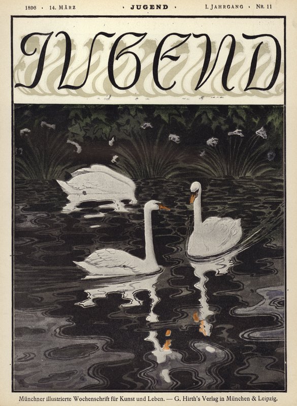 Cisnes em um lago de German School
