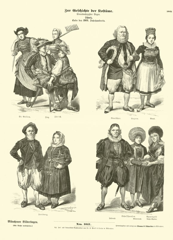 Trajes suíços, final do século XVIII de German School