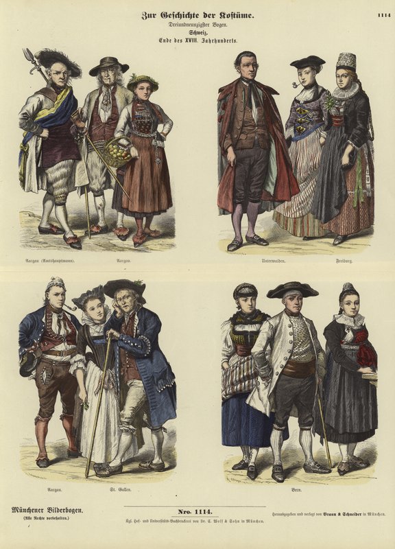 Trajes suíços, final do século XVIII de German School