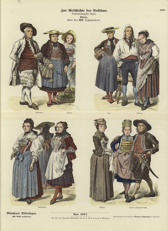 Trajes suíços, final do século XVIII de German School