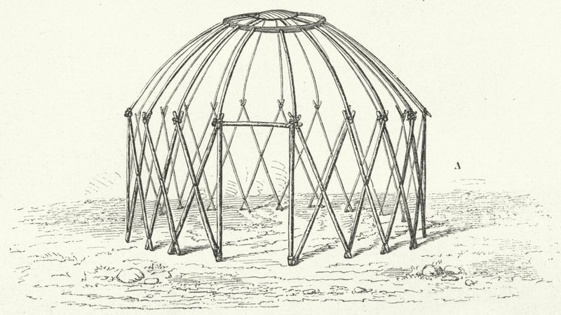 Armação da tenda tártara (gravura) de German School