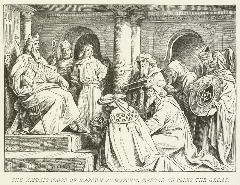 Os embaixadores de Haroun al Raschid antes de Charles o grande de German School