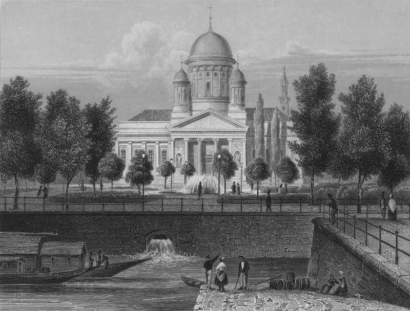 A Catedral, Berlim (gravura em aço) de German School