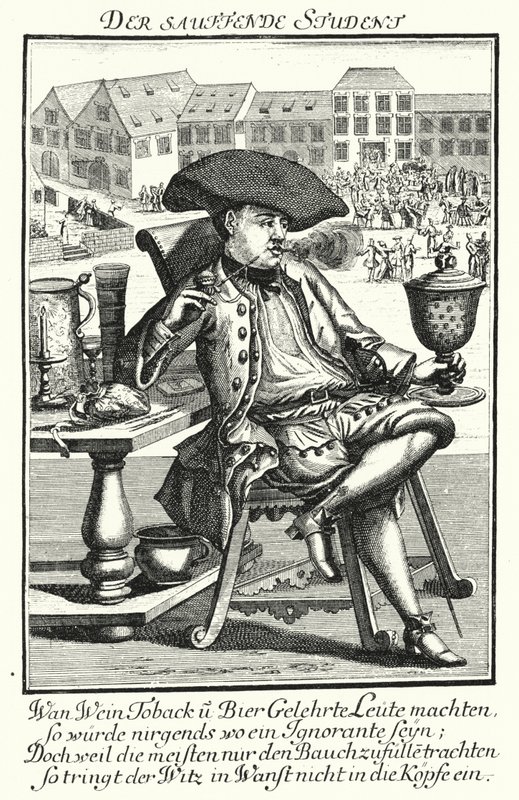 O Aluno Bêbado (gravura) de German School