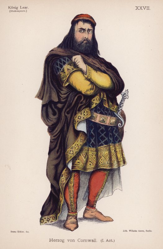 O Duque da Cornualha, do Rei Lear de Shakespeare (cor litho) de German School