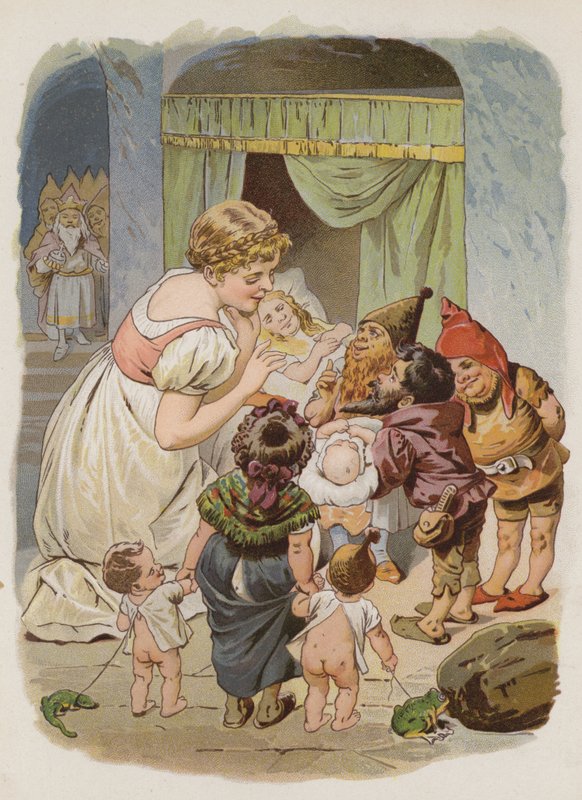 Os Elfos e o Sapateiro (chromolitho) de German School