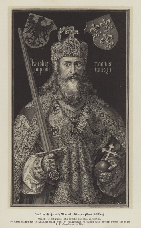 O Imperador Carlos Magno (gravura) de German School