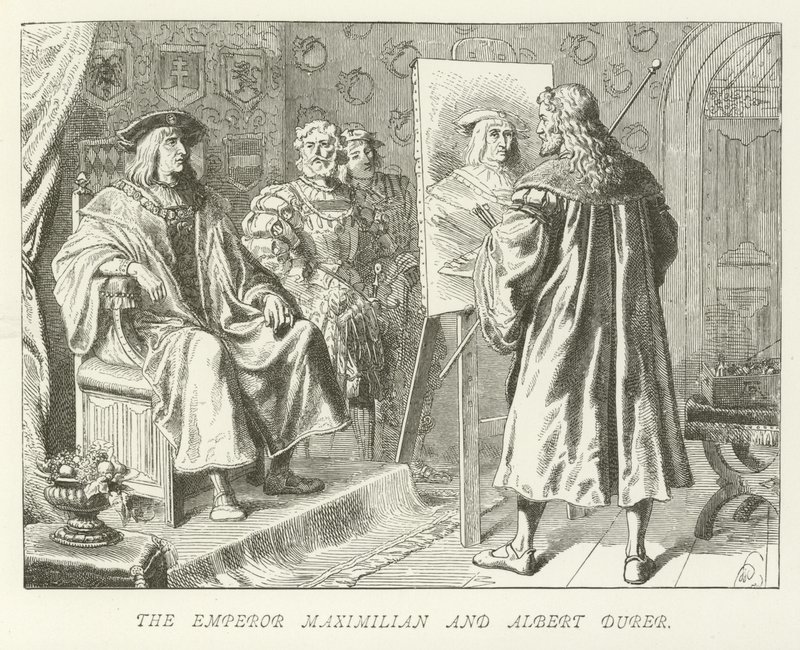 O Imperador Maximiliano e Albert Durer de German School