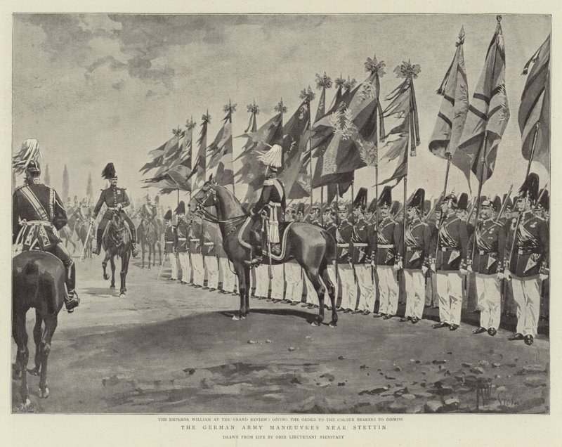As Manobras do Exército Alemão perto de Stettin (litho) de German School