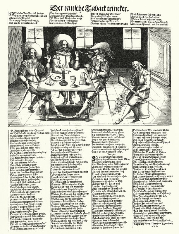 The German Tobacco Drinkers (gravura) de German School